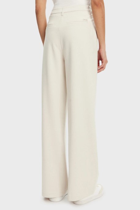 Calvin Klein Wide Leg Orta Yüksek Bel Geniş Paça J20J225334ADA Bayan Pantolon J20J225334 ADA BEYAZ - 3