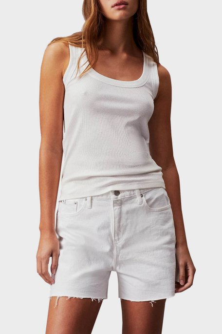 Calvin Klein Yüksek Bel Mom Denim J20J2228111AA Bayan Short J20J222811 1AA BEYAZ - 2