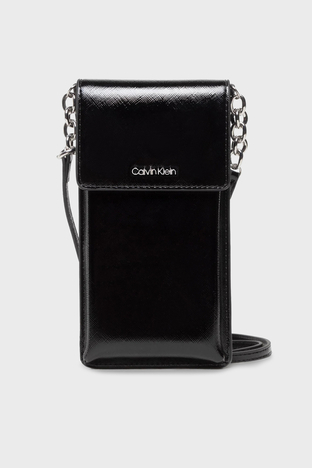 Calvin Klein - Calvin Klein Zincir Detaylı Telefon Bayan Cüzdan K60K610014 BAX SİYAH