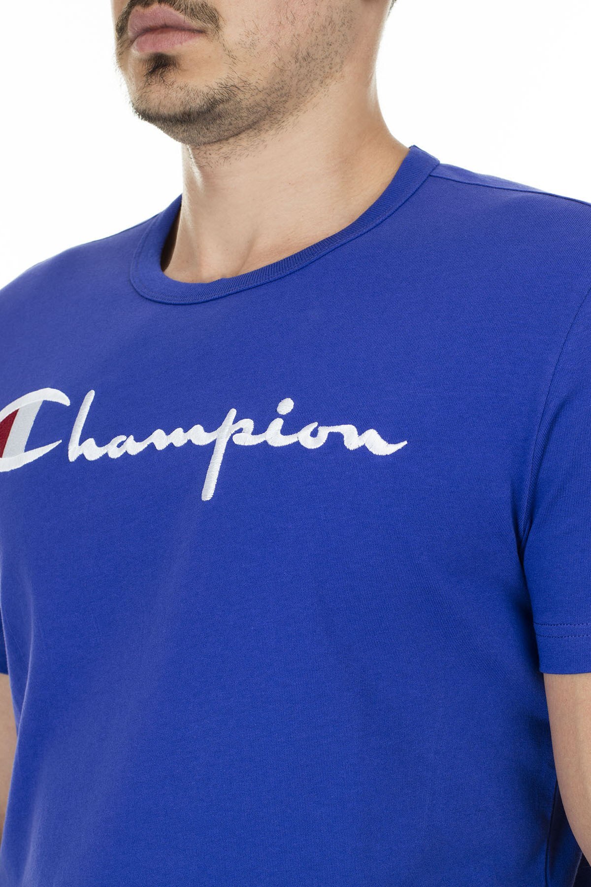 Champion İşlemeli Yazı Logolu Bisiklet Yaka Erkek T Shirt 210972 BS103 BKK SAKS