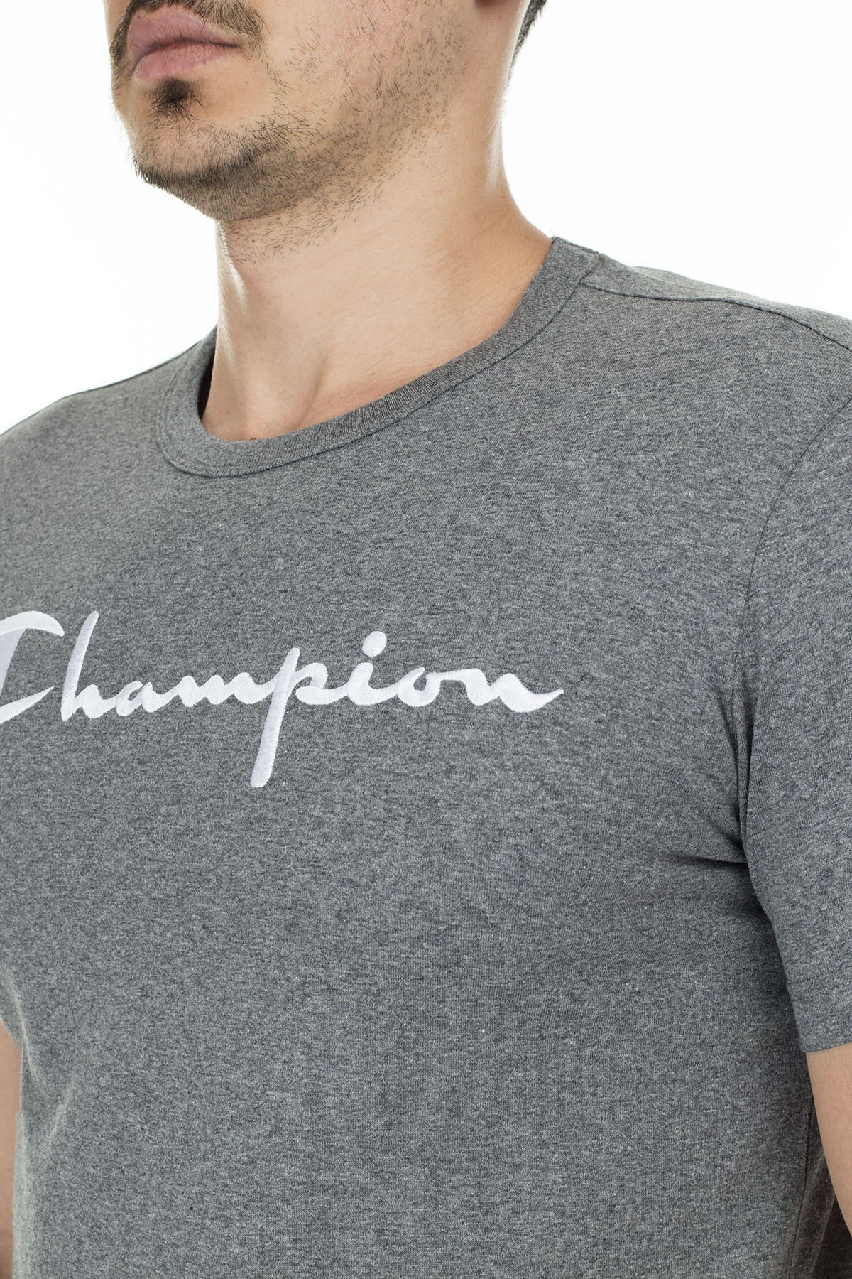 Champion Erkek T Shirt 210972 EM519 GAHM KOYU GRİ
