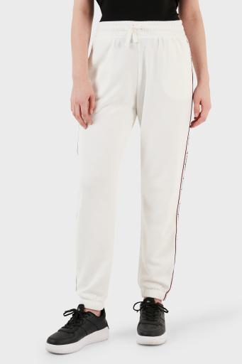 Champion Logo Şeritli Regular Fit Belden Bağlamalı Cepli Spor Bayan Pantolon 117294 WAY WW036 BEYAZ - 10