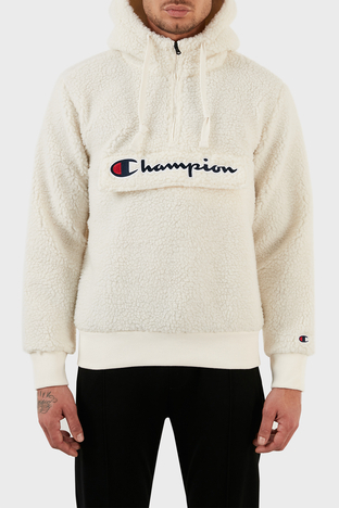 Champion - Champion Logolu Kapüşonlu Yumuşak Dokulu Fermuarlı Regular Fit Erkek Sweat 218092 EGT YS084 EKRU