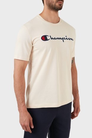 Champion - Champion Logolu Regular Fit Bisiklet Yaka % 100 Pamuk Erkek T Shirt 217814 SND YS015 BEJ (1)