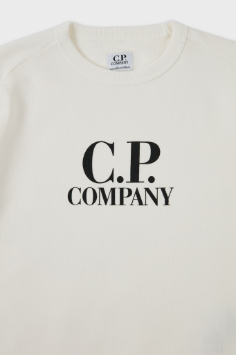 C.P. Company Pamuklu Bisiklet Yaka Çocuk Sweat 10CKSS058 003569W 103 BEYAZ - 6