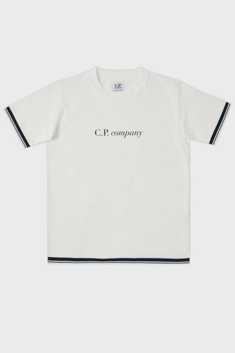 C.P. Company Pamuklu Bisiklet Yaka Çocuk T Shirt 10CKTS048 005792W 103 BEYAZ - 1