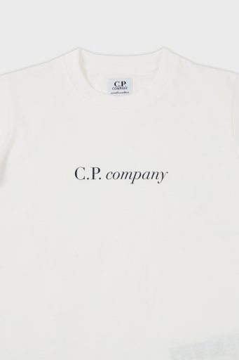 C.P. Company Pamuklu Bisiklet Yaka Çocuk T Shirt 10CKTS048 005792W 103 BEYAZ - 3