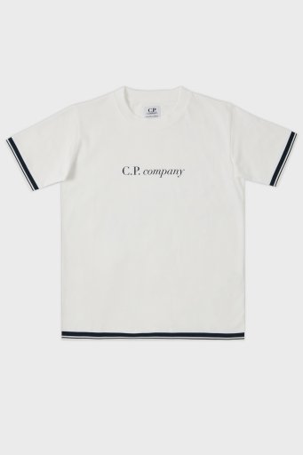 C.P. Company Pamuklu Bisiklet Yaka Çocuk T Shirt 10CKTS048 005792W 103 BEYAZ - 4