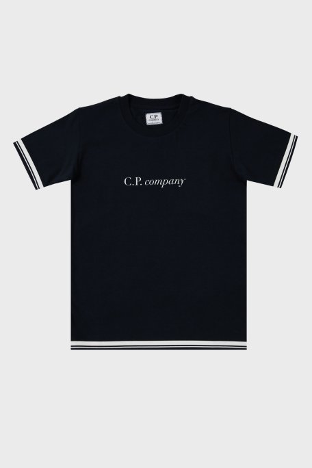 C.P. Company Pamuklu Bisiklet Yaka Çocuk T Shirt 10CKTS048 005792W 888 LACİVERT - 1