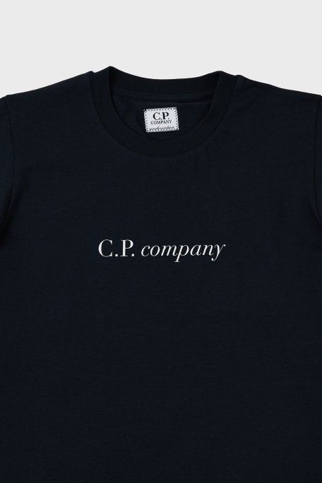 C.P. Company Pamuklu Bisiklet Yaka Çocuk T Shirt 10CKTS048 005792W 888 LACİVERT - 3