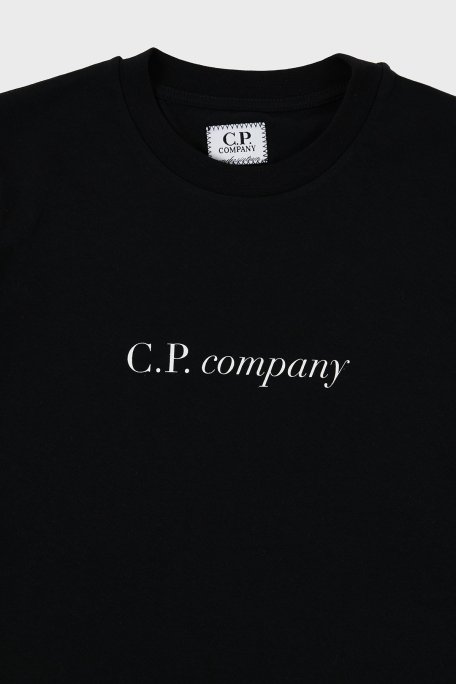 C.P. Company Pamuklu Bisiklet Yaka Çocuk T Shirt 10CKTS048 005792W 999 SİYAH - 3
