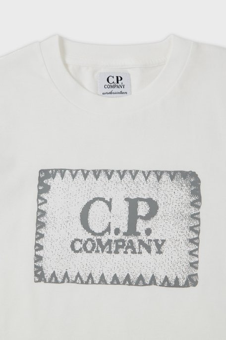 C.P. Company Pamuklu Bisiklet Yaka Çocuk T Shirt 10CKTS054 005792W 103 BEYAZ - 3