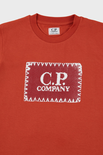 C.P. Company Pamuklu Bisiklet Yaka Çocuk T Shirt 10CKTS054 005792W 468 Tarçın - 6
