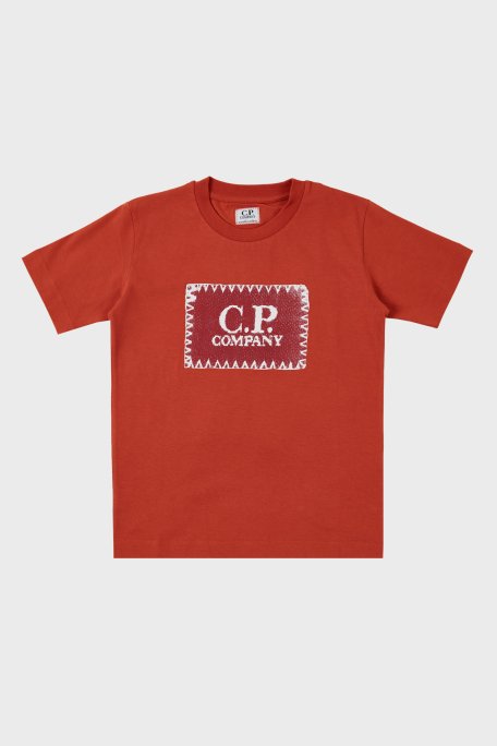 C.P. Company Pamuklu Bisiklet Yaka Çocuk T Shirt 10CKTS054 005792W 468 Tarçın - 1