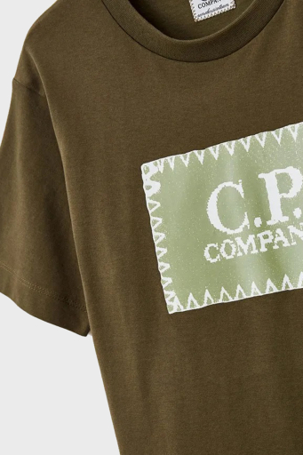 C.P. Company Pamuklu Bisiklet Yaka Çocuk T Shirt 10CKTS054 005792W 683 HAKİ - 3