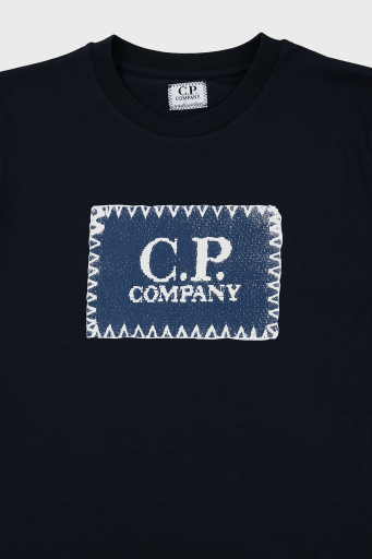 C.P. Company Pamuklu Bisiklet Yaka Çocuk T Shirt 10CKTS054 005792W 888 LACİVERT - 6