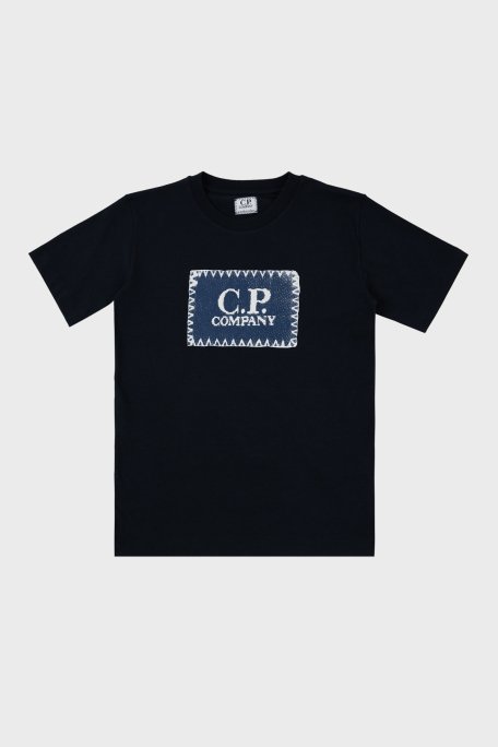 C.P. Company Pamuklu Bisiklet Yaka Çocuk T Shirt 10CKTS054 005792W 888 LACİVERT - 1
