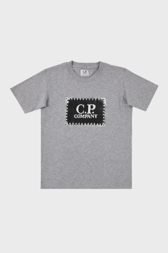 C.P. Company Pamuklu Bisiklet Yaka Çocuk T Shirt 10CKTS054 005792W M93 GRİ - 1