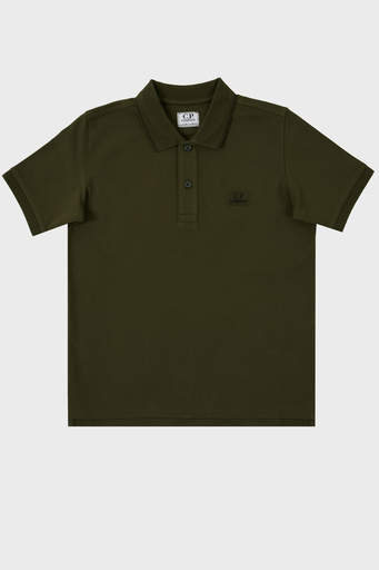 C.P. Company Streç Pamuklu Çocuk Polo Yaka T Shirt 10CKPL023 005263W 683 HAKİ - 1