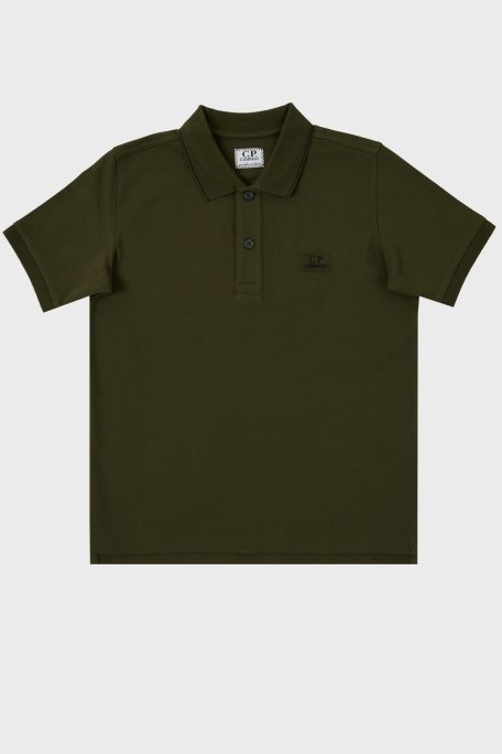 C.P. Company Streç Pamuklu Çocuk Polo Yaka T Shirt 10CKPL023 005263W 683 HAKİ - 1