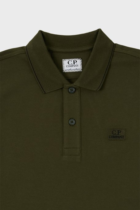 C.P. Company Streç Pamuklu Çocuk Polo Yaka T Shirt 10CKPL023 005263W 683 HAKİ - 3