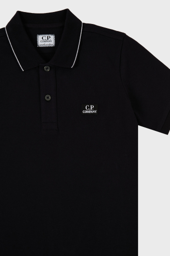 C.P. Company Streç Pamuklu Çocuk Polo Yaka T Shirt 10CKPL023 005263W 999 SİYAH - 2