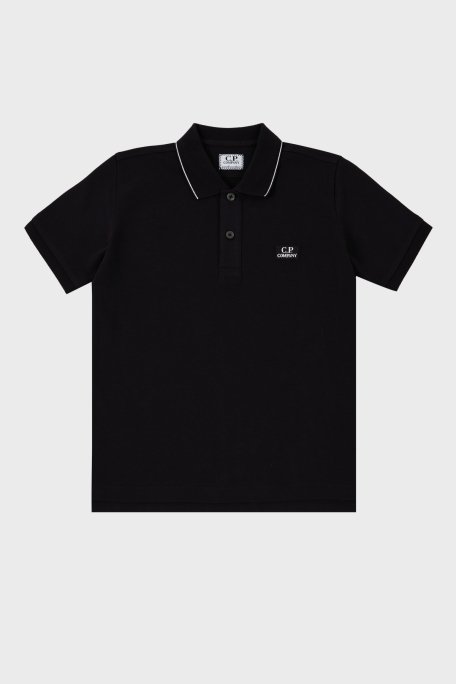 C.P. Company Streç Pamuklu Çocuk Polo Yaka T Shirt 10CKPL023 005263W 999 SİYAH - 1