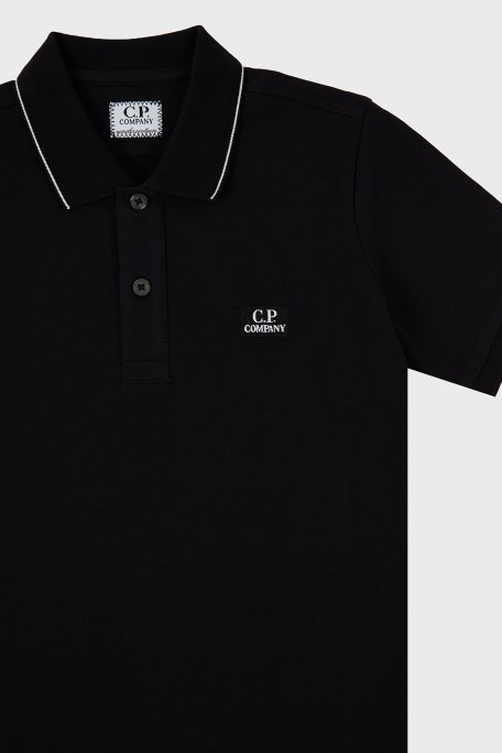 C.P. Company Streç Pamuklu Çocuk Polo Yaka T Shirt 10CKPL023 005263W 999 SİYAH - 2
