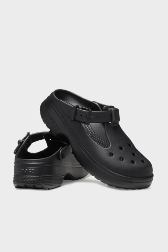 Crocs Classic Mary Jane Clog Ayarlanabilir Kayışlı Kalın Taban Bayan Terlik 210581-001 SİYAH - 4