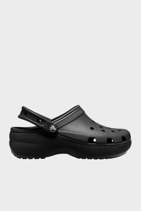 Crocs Classic Platform Clog W Logolu Çıkarılabilir Kayışlı Bayan Terlik 206750-001 SİYAH - 1