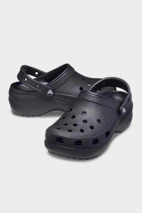 Crocs Classic Platform Clog W Logolu Çıkarılabilir Kayışlı Bayan Terlik 206750-001 SİYAH - 4
