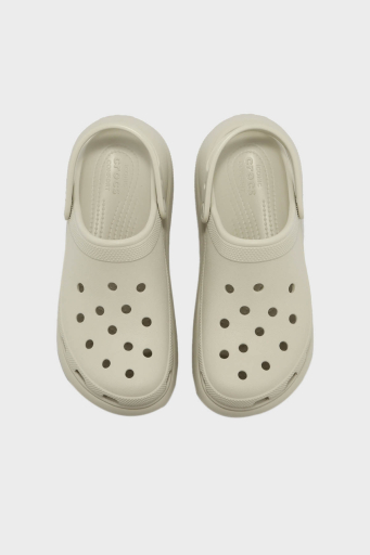 Crocs Crush Clog Logolu Platform Taban Çıkarılabilir Kayışlı Bayan Terlik 207521-2Y2 KEMİK - 4