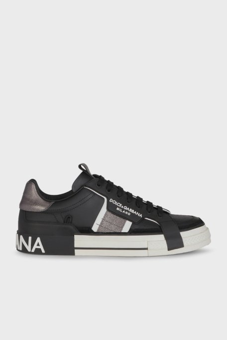 Dolce & Gabbana Deri Günlük Spor Erkek Ayakkabı CS1863 AO223 8B979 SİYAH - 1