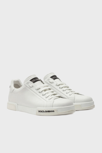 Dolce & Gabbana Deri Sneaker Erkek Ayakkabı CS2332 AA335 80001 BEYAZ - 2