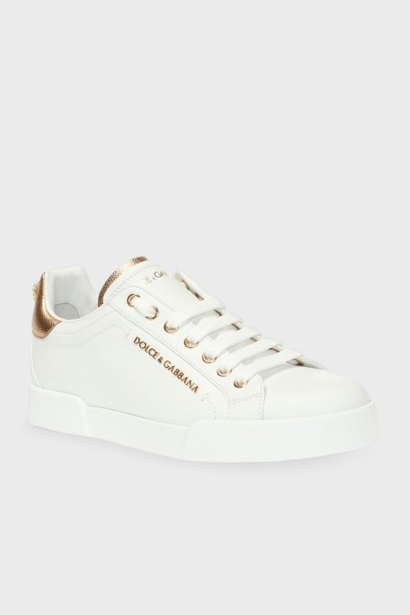 Dolce & Gabbana Hakiki Deri Sneaker Bayan Ayakkabı CK1602 AN298 8B996 BEYAZ - 3