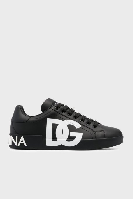 Dolce & Gabbana Hakiki Deri Sneaker Erkek Ayakkabı CS1772 AC330 8B956 SİYAH - 1