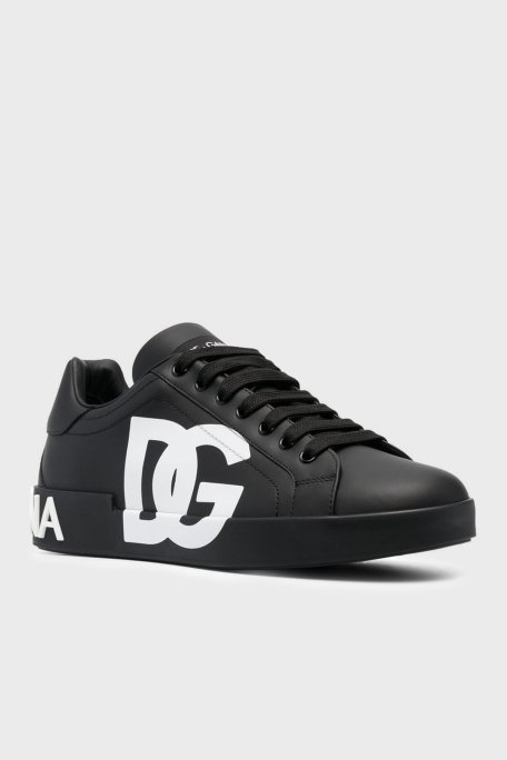 Dolce & Gabbana Hakiki Deri Sneaker Erkek Ayakkabı CS1772 AC330 8B956 SİYAH - 3