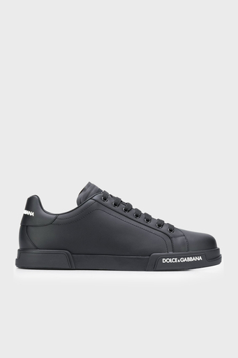 Dolce & Gabbana Hakiki Deri Sneaker Erkek Ayakkabı CS1774 AA3358 B956 SİYAH - 1