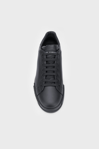Dolce & Gabbana Hakiki Deri Sneaker Erkek Ayakkabı CS1774 AA3358 B956 SİYAH - 3