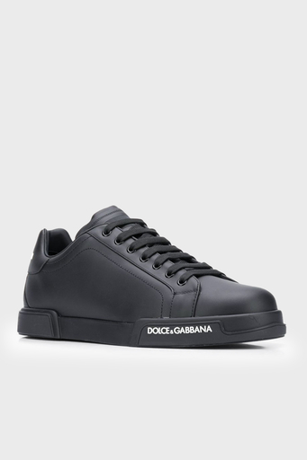 Dolce & Gabbana Hakiki Deri Sneaker Erkek Ayakkabı CS1774 AA3358 B956 SİYAH - 5