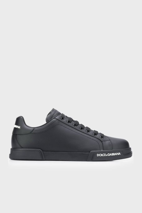 Dolce & Gabbana Hakiki Deri Sneaker Erkek Ayakkabı CS1774 AA3358 B956 SİYAH - 1