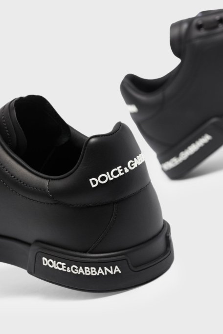 Dolce & Gabbana Hakiki Deri Sneaker Erkek Ayakkabı CS1774 AA3358 B956 SİYAH - 2
