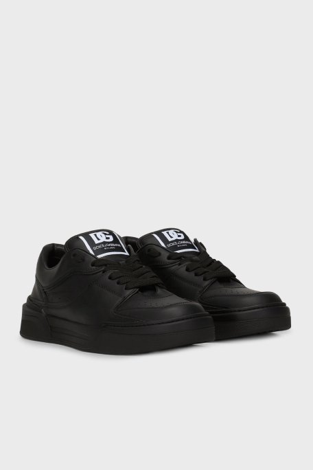 Dolce & Gabbana Hakiki Deri Sneaker Erkek Ayakkabı CS2036 A1065 80999 SİYAH - 2
