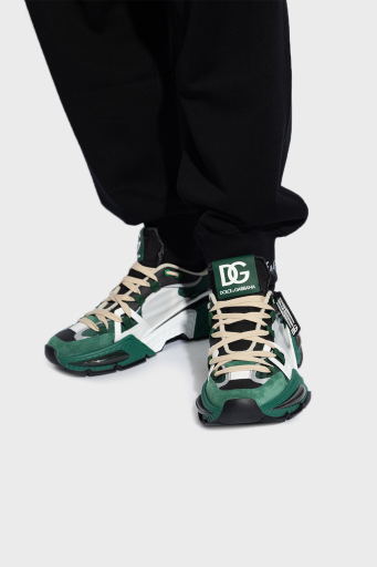 Dolce & Gabbana Logolu Deri Sneaker Erkek Ayakkabı CS1984 AK010 8B612 HAKİ - 7