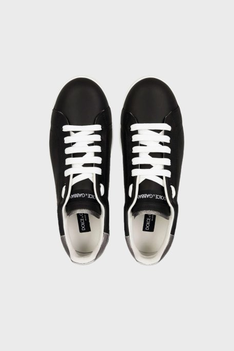Dolce & Gabbana Logolu Hakiki Deri Sneaker Erkek Ayakkabı CS2216 AH527 8B979 SİYAH - 4