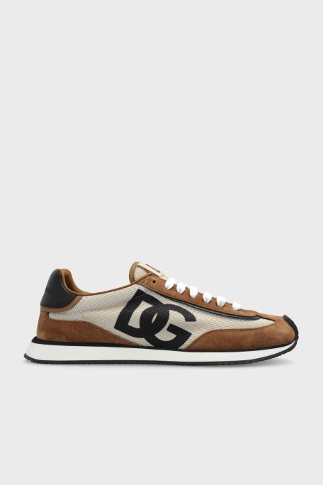 Dolce & Gabbana Logolu Sneaker Erkek Ayakkabı CS2288 A3D24 89651 KAHVE-BEJ - 1
