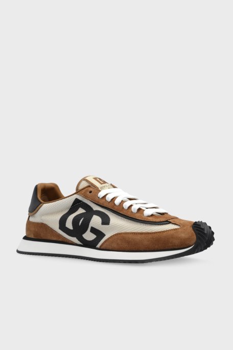 Dolce & Gabbana Logolu Sneaker Erkek Ayakkabı CS2288 A3D24 89651 KAHVE-BEJ - 3