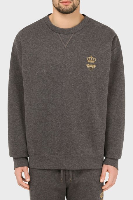Dolce Gabbana Pamuklu Bisiklet Yaka Erkek Sweat G9VA5Z HU7IE S8450 ANTRASİT - 1