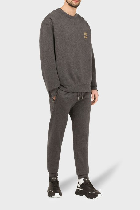 Dolce Gabbana Pamuklu Bisiklet Yaka Erkek Sweat G9VA5Z HU7IE S8450 ANTRASİT - 2