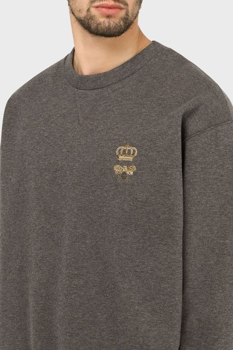 Dolce Gabbana Pamuklu Bisiklet Yaka Erkek Sweat G9VA5Z HU7IE S8450 ANTRASİT - 4